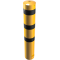 Bollard | steel tube  273 x 5 mm | yellow / black | stationary, for casting in concrete | total length: 1500 mm | with welded steel cap